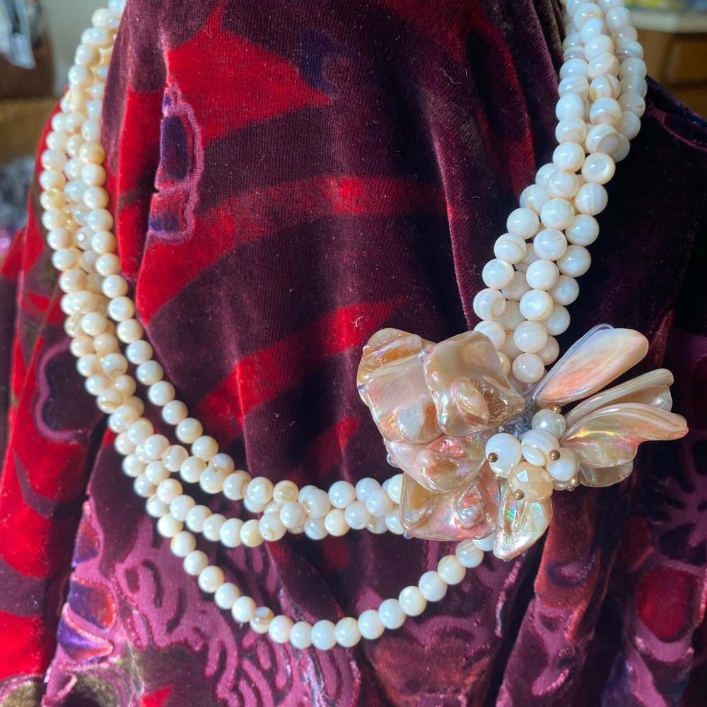Four strand statement necklace